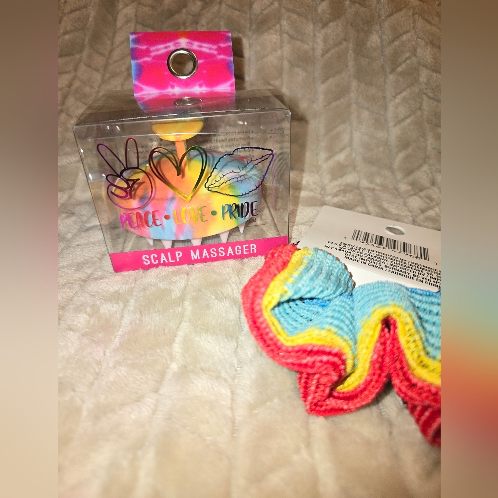 Scalp Massager & Scrunchie Pride  Set
